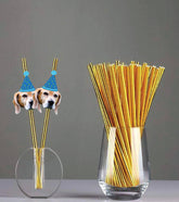 Custom Face Gold Party Straws - Funny Photo Straws - Party Decor, Personalized decoration, Gold, Silver, Rose Gold -